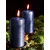 Dekorativne stebraste sveče komplet 6 kosov, kovinska temno modra Midnight Blue, 6 x 10 cm, samougasljive, 100% parafin, bombažni stenj, 36 ur gorenja, za dom, poroke in adventne venčke, eleganten