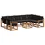 Set vanjskih sofa s jastukom 10 pcs Prirodna i crna