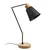 Opviq Stona lampa E27 Socket, Crno-Hrast