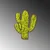 Wallity Zidna dekoracija Cactus, 34x1.6x45 cm, 9 mm, Zelena