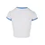 Womens Stretch Jersey Cropped Tee White/Horizontal Blue