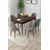 Hanah Home trpezarijski set Rut, sto na razvlačenje i 6 stolica, ploča u dekoru drveta Baroque, siva tkanina Babyface