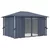 vidaXL Paviljon z zaveso in lučkami 400x300 cm antraciten aluminij