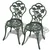 3-dijelni bistro set od lijevanog aluminija zeleni