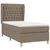 Greatstore Box spring postelja z vzmetnico taupe 100x200 cm blago