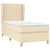 Vidaxl Box spring postelja z vzmetnico krem 100x200 cm blago