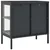 Komoda antracit 70 x 35 x 70 cm od čelika i stakla