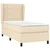 Vidaxl Box spring postelja z vzmetnico krem 100x200 cm blago