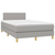 vidaXL Box spring postelja z vzmetnico LED sv. siva 120x190 cm blago