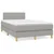 Vidaxl Box spring postelja z vzmetnico LED sv. siva 120x190 cm blago