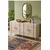 Hanah Home komoda Ilay 150, 150 cm, bela / travertin / srebrna