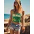 Bershka Top  rumena / zelena / rdeča / bela