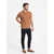 OMBRE Moška enobarvna polo majica BASIC pique knit rjava MDN126172 XXL