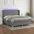Vidaxl Box spring postelja z vzmetnico LED temno siva 180x200 cm blago