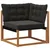 Set vanjskih sofa 7 kom. Prirodna i crna Čvrsto drvo akacije
