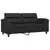 2-dijelni set sofa s jastucima crni od umjetne kože