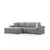 Atelier del Sofa Ugaona garnitura Pirlo 145x43x206cm Svetlosiva