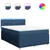 Vidaxl Box spring postelja z vzmetnico modra 140x190 cm blago
