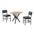 HANAH HOME Set Trpezarijski sto i 2 stolice Dubai Anthracite Walnut