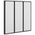 Tuš paravan Crna 120 x 2 x 117 cm Aluminij i PP