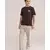 WE Fashion Majica  temno rjava / svetlo siva / bela
