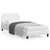 Vidaxl Posteljni okvir Dover bel 90x200 cm blago