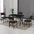 Hanah Home Trpezarijski sto i stolice Dubai, Braon-crni