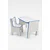 Plavi i beli dečiji set stola i stolica
