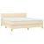 Vidaxl Box spring postelja z vzmetnico krem 180x200 cm blago