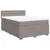 Vidaxl Box spring postelja z vzmetnico taupe 140x200 cm blago