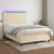 Vidaxl Box spring postelja z vzmetnico LED krem 140x200 cm blago