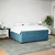 Vidaxl Box spring postelja z vzmetnico temno modra 180x200 cm žamet