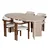 HANAH HOME Set Trpezarijski sto i 4 stolice Meridia 4 Travertine Walnut White