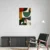 Canvas Slika na platnu Zelene i oker geometriske forme, Sa ramom, 40 x 60 cm, Beli