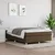 Vidaxl Box spring postelja z vzmetnico temno rjava 140x200 cm blago