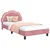 Krevet za djecu s uzglavljem Ružičasta 80 x 200 cm Baršun