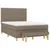 Vidaxl Box spring postelja z vzmetnico taupe 140x200 cm blago