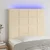 Vidaxl LED posteljno vzglavje krem 90x5x118/128 cm blago