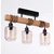 Brilagi - Plafonski luster WOOD GLASS 3xE27/60W/230V borovina/crna/dimljeno bež