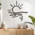 WallXpert metalni zidni ukras DCV-1051-MT, linijsko sunce nad talasima, 60 x 60 cm, crni
