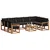 Set vanjskih sofa s jastukom 10 pcs Prirodna i crna