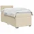 vidaXL Postelja boxspring z vzmetnico Krem 90 x 200 cm Blago