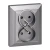 Podometna dvojna vtičnica 2x2P+E Pearl, 16A, 250V, PT-6 P, antracit