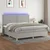 Vidaxl Box spring postelja z vzmetnico LED sv. siva 200x200 cm blago