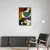 Canvas Slika na platnu Zelene i oker geometriske forme, Sa ramom, 40 x 60 cm, Crni