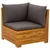 Set vanjskih sofa s jastukom 3 Komad Smeđa Čvrsto drvo akacije