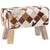 vidaXL klop 60 x 30 x 45 cm Pravo usnje Rjav patchwork