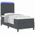 LED Box Spring Krevet Tamno siva i bijela 100 x 200 cm