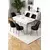 HANAH HOME Rasklopivi trpezarijski sto i stolice (7 delova) Nira White Chrome Black