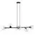 Luster na sajli ROSSI 6xE14/10W/230V crna/prozirna